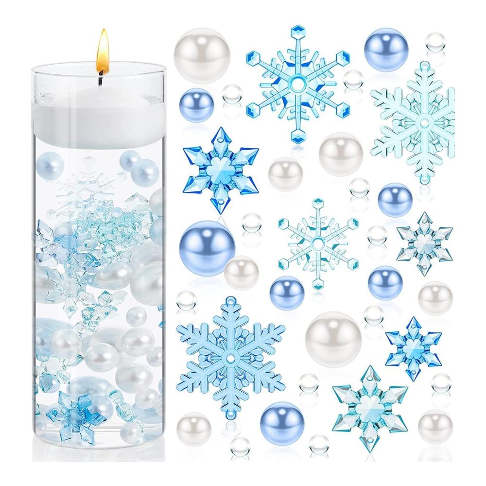 Hochwertige Granulate 6054 Stücke Transparente Wasserperlen für Festliche Tischdekorationen – Ideal für Weihnachten Hochzeiten und Partys! Schwebende Kerzen und Plastikvasenfüller inklusive