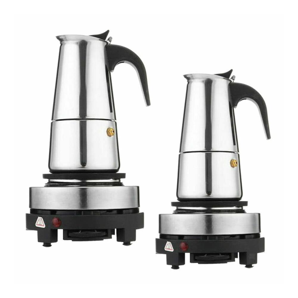 Entdecken Sie den Genuss Elektrischer Espressokocher aus Edelstahl für aromatischen Mokka & Espresso - Kompakte 300ml Kapazität perfekt für Elektroherde. Erleben Sie Barista-Qualität zu Hause