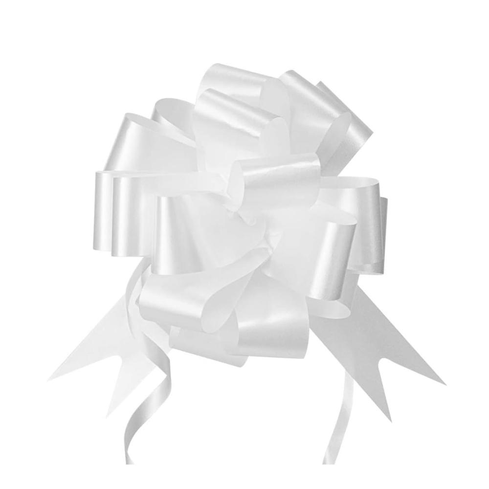 Premium Hochzeit Deko Set 60x Weiße Autoschleifen & Geschenkschleifen - Ideal für Hochzeit Taufe & Kommunion - 50mm Bänder für stilvolle Dekorationen & Geschenkverpackungen - Saisonale Eleganz