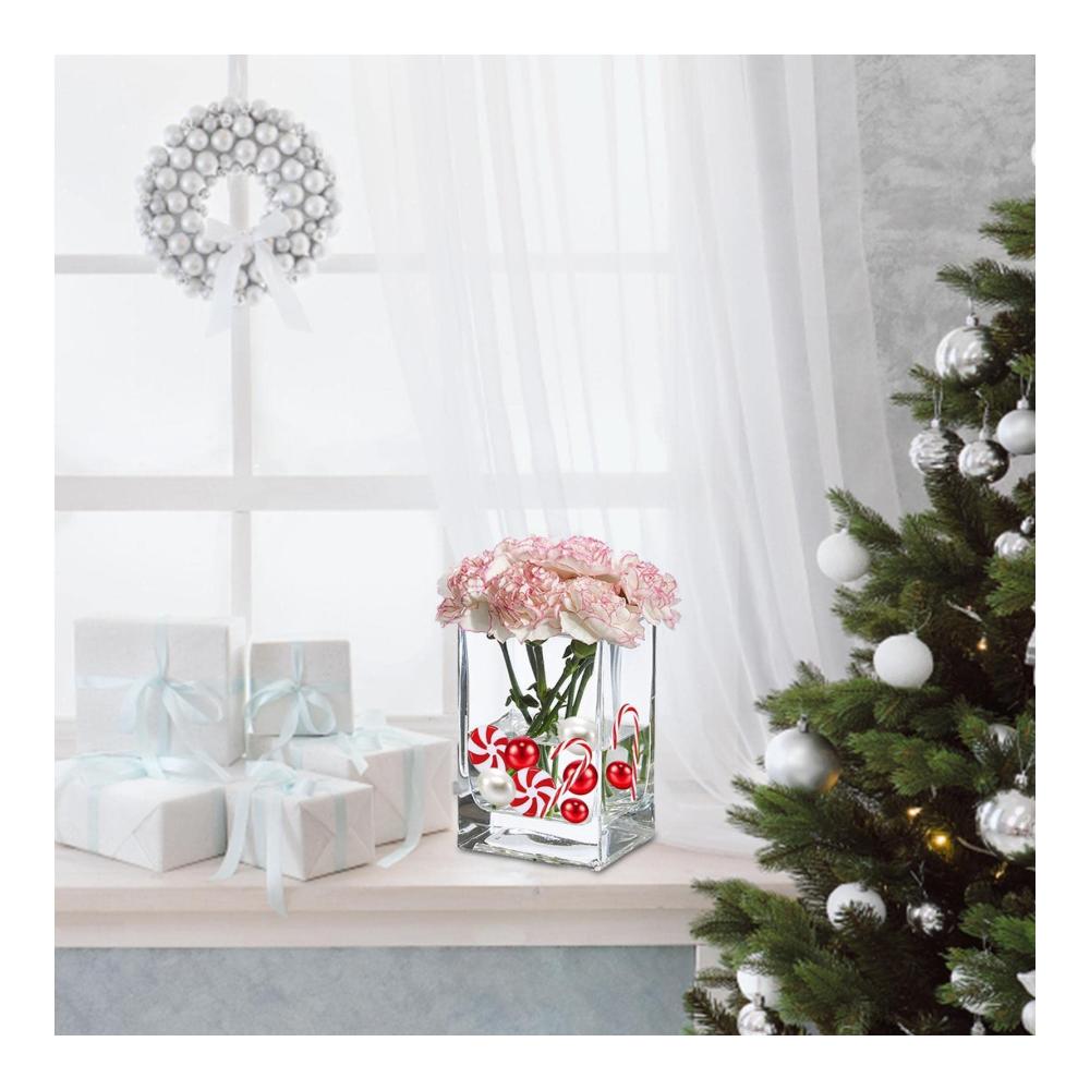 6054 Stück Weihnachtszauber Wasserperlen Transparente Granulate für Vasenfüller - Schwebende Perlen für festliche Tischdeko ideal als Weihnachtsschmuck & Vasenfüller (ohne Kerzen/Vase
