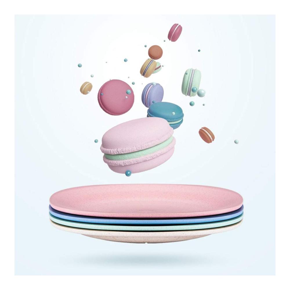 Salatteller Kunststoff 4er Pack nordisch kreativer Obstteller chinesisch moderner Haushalt Tee-Snack-Dessert rosa Geschirr - Praktischer Salat Servierteller für stil
