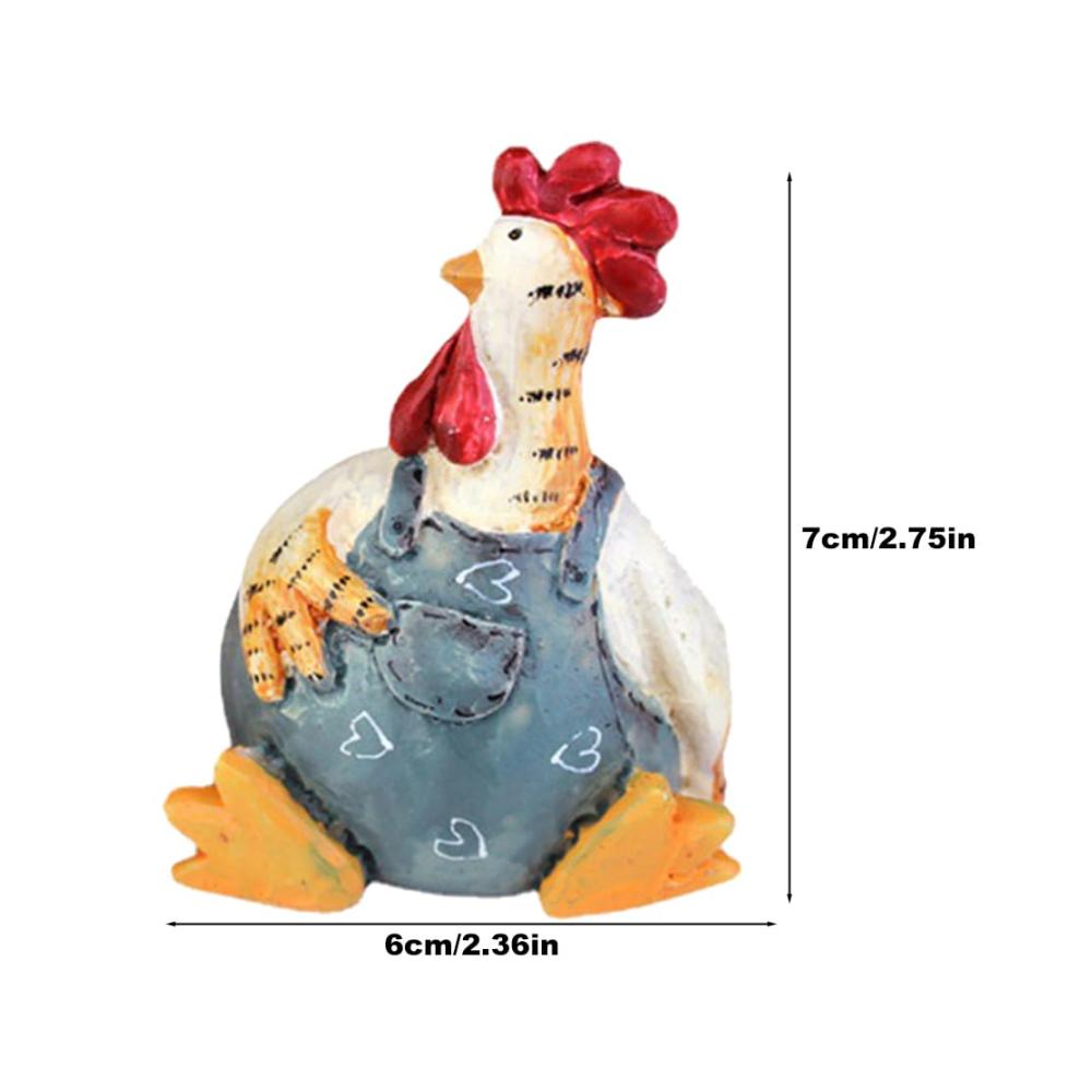 Sammelfiguren Niedliches Huhn-Paar aus Harz - Handgefertigte Miniatur-Dekoration für Ostern & Valentinstag - Perfektes Geschenk für Sammler & Huhnliebhaber