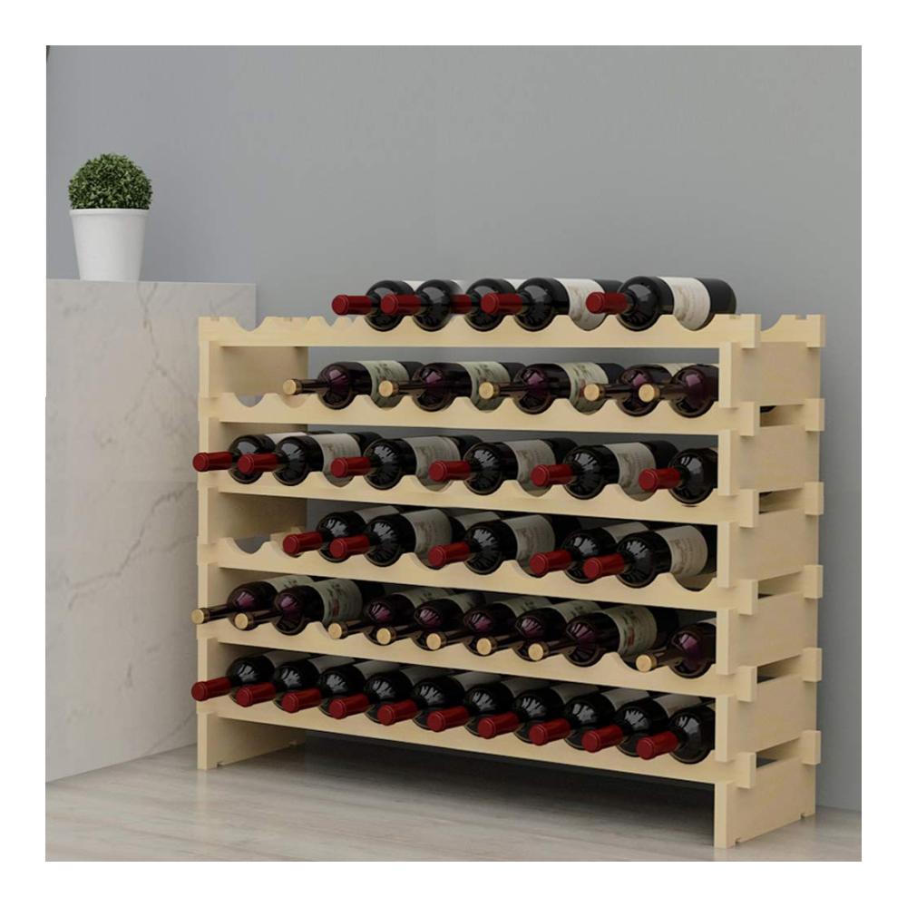 Entdecken Sie Eleganz Weinregal aus Holz für 60 Flaschen - Stilvolles Flaschenregal mit 6 Ebenen - Praktischer Weinhalter für Küche Esszimmer und Bar - 110x30x80.5 cm - Organisation und Genuss vereint - BHEU-BY-WS002