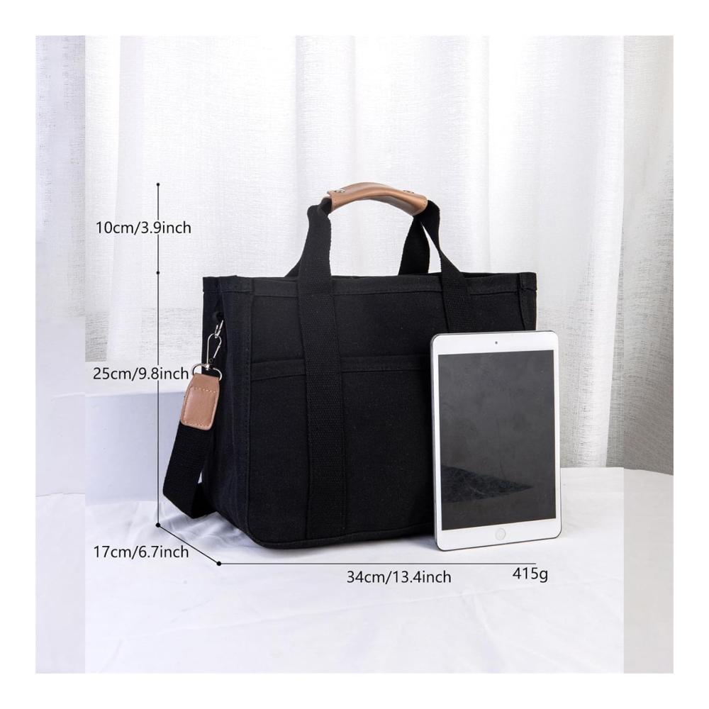 Moonelo Mobiles Dekoartikel Aufbewahrungstasche - Praktische Canvas Tasche mit Mehrfachfächern für stilvolle Organisation und einfaches Tragen - Ideal für zu Hause oder unterwegs
