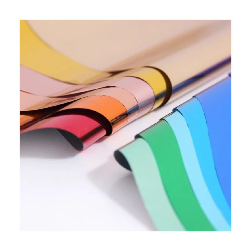 Hochwertiges Dekorpapier Set - Glitzernde Heißpräge Folie für DIY Kunst Scrapbooking und Geschenke - 20 Stück in lebhaftem Orange
