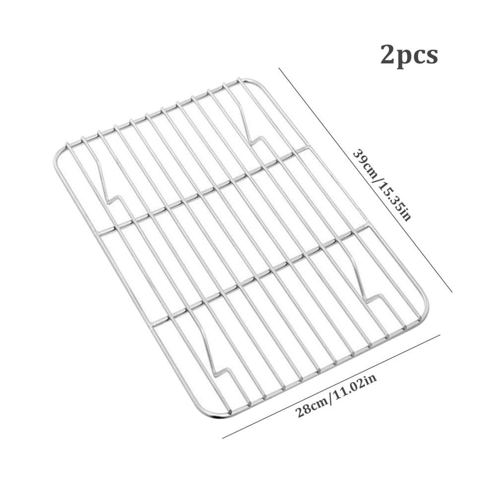 Verstellbares Abkühlgitter aus Edelstahl für Backbleche - 2-teiliges Set 15.35x11.02 Zoll - Ideal zum Grillen Braten und Backen - Rostfreies Kühlgitter für perfekte Ergebnisse