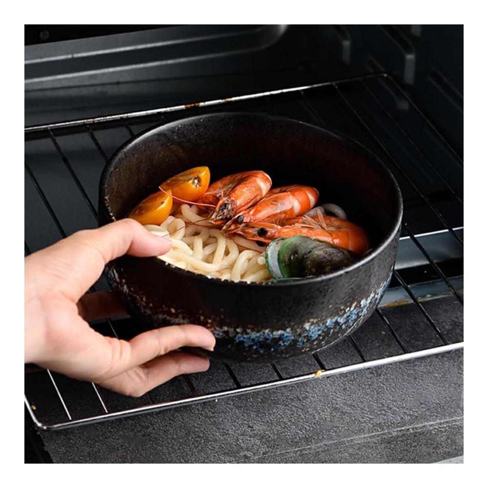 Dessertschalen 6er Set Keramik-Schalen in orientalischem Stil lebensmittelecht ideal für Desserts & Snacks zartes Muster sicher für den Kontakt mit Lebensmitteln stilvoll schwarz