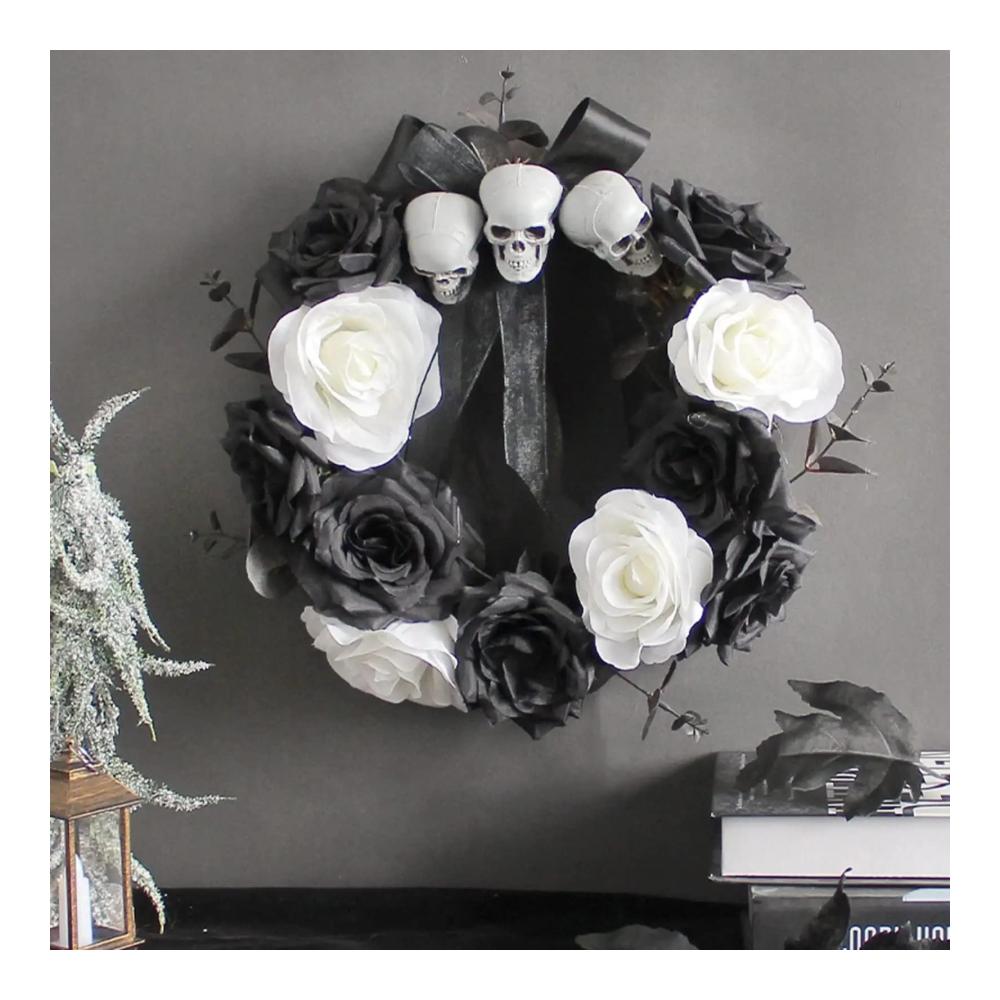 Halloween Deko Schädelkranz Partyfotoautomat Zubehör - Gruselige Hausrequisiten für unvergessliche Partyfotos! Dekorationen für drinnen und draußen - Perfekt für Halloween-Partys