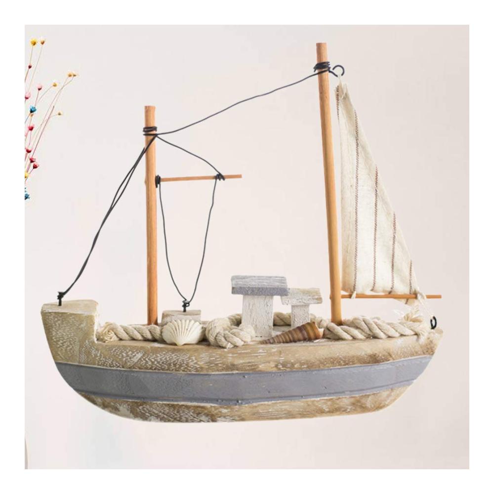 Einzigartige Vintage-Holzsegelboot-Figuren Nautische Sammlerstücke und dekorative Skulpturen für zu Hause. Perfektes Geschenk für Liebhaber von Segelbooten und maritime Dekorliebhaber (Farbe Wie gezeigt