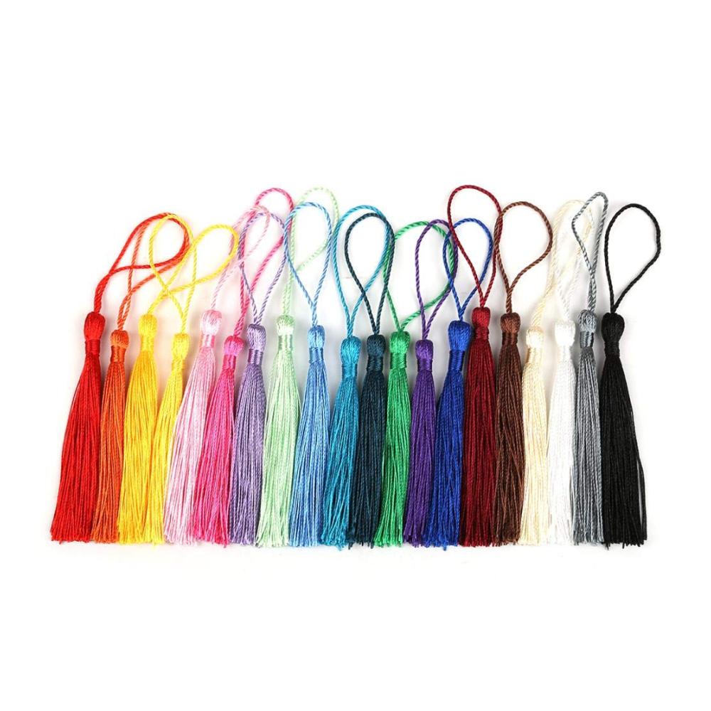 32 Stück Fransen-Borten Set Hochwertige 13cm Seidenquasten in Grün für DIY Dekorationen Näharbeiten & Vorhänge. Ideales Zubehör für Hochzeiten