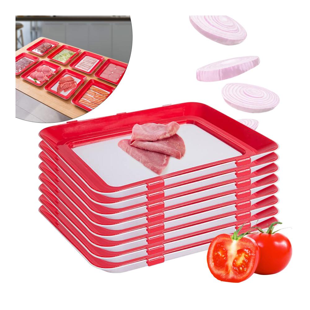 Effiziente Vorratsdosen für Frischhaltung | czyuRachel 8-teiliges Aufschnitt-Box Set | Stapelbar für Kühltruhen & kleine Kühlschränke | Lebensmittelkonservierungstablett