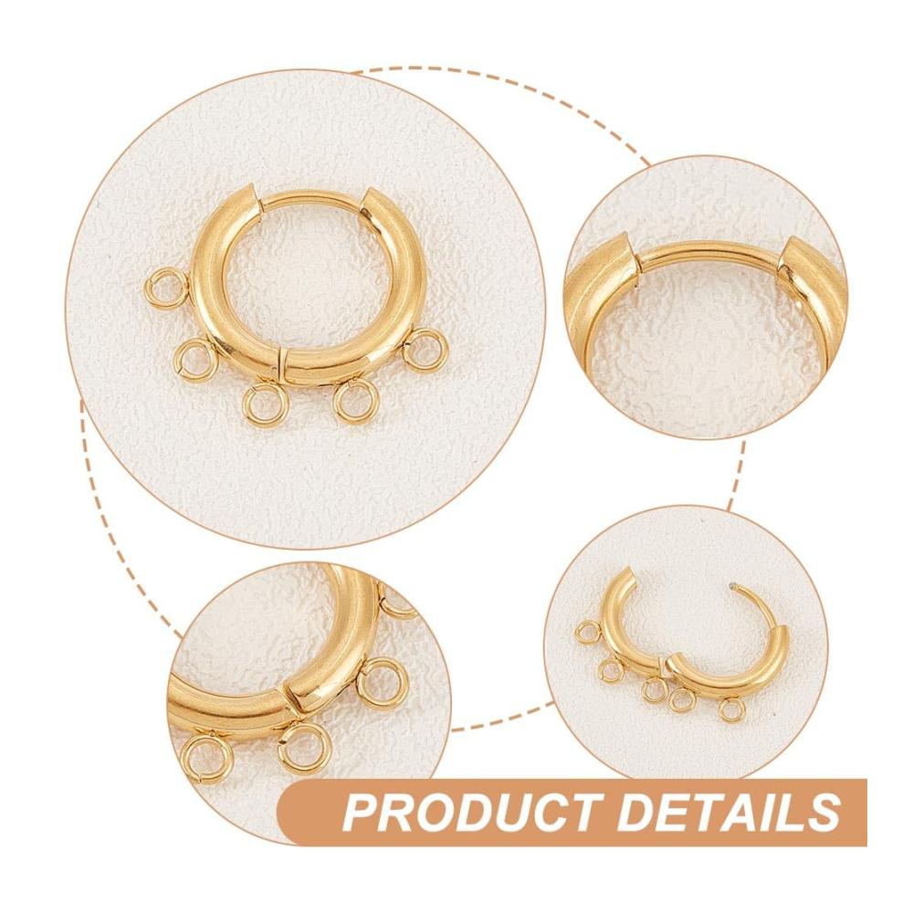 Entdecken Sie den Glamour 10 Gauge Goldene 304 Edelstahl Ohrhaken - 5 Paar mit Horizontalen Schlaufen für DIY Quasten Ohrringe & Schmuckherstellung