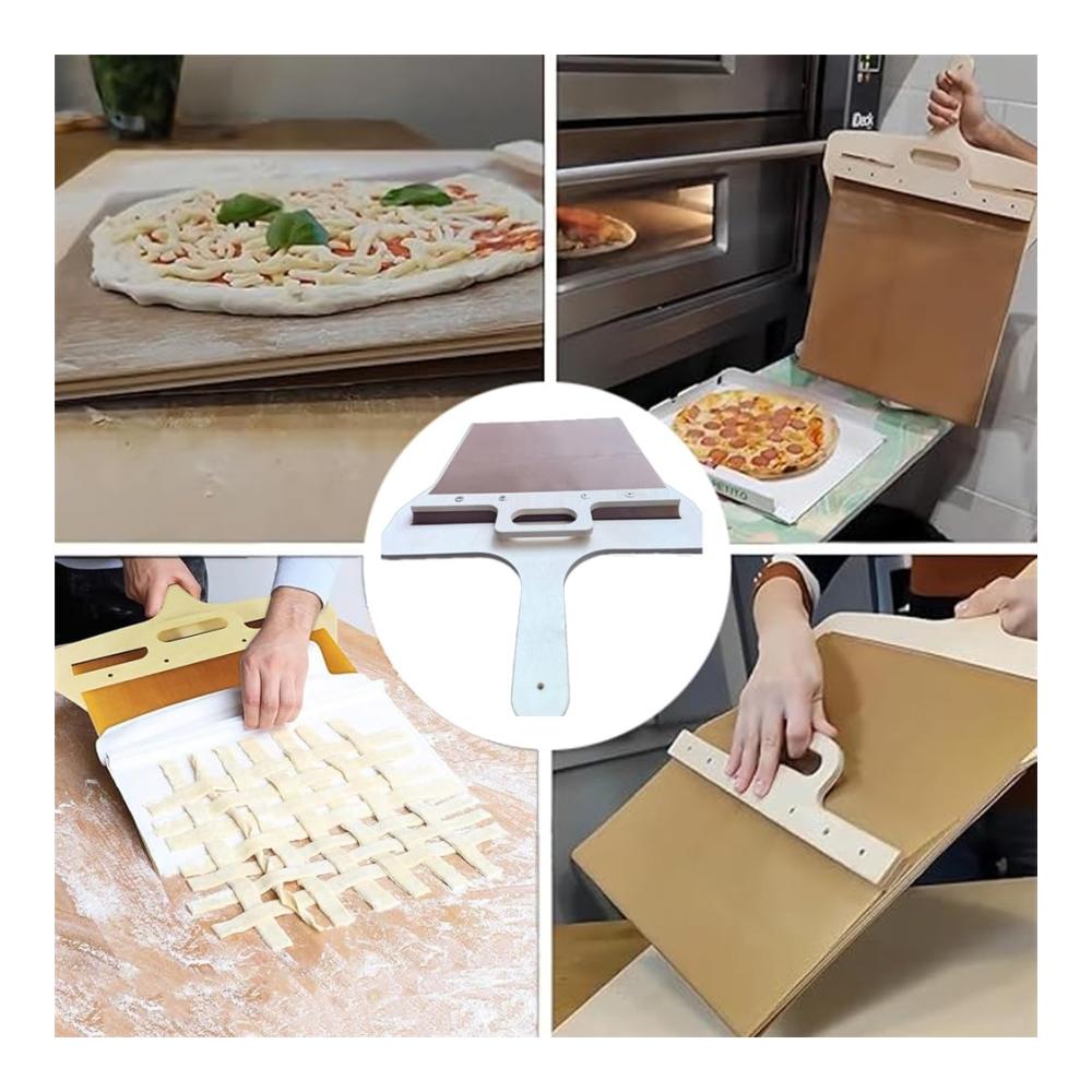 Backformsets Profi Pizza-Schieber & Backbrett-Set - Rutschfester Griff Antihaftbeschichtung - Ideal für hausgemachte Pizzen - Präzises Übertragen mit Slider Board - Backspaß für Bäckereiqualität (S