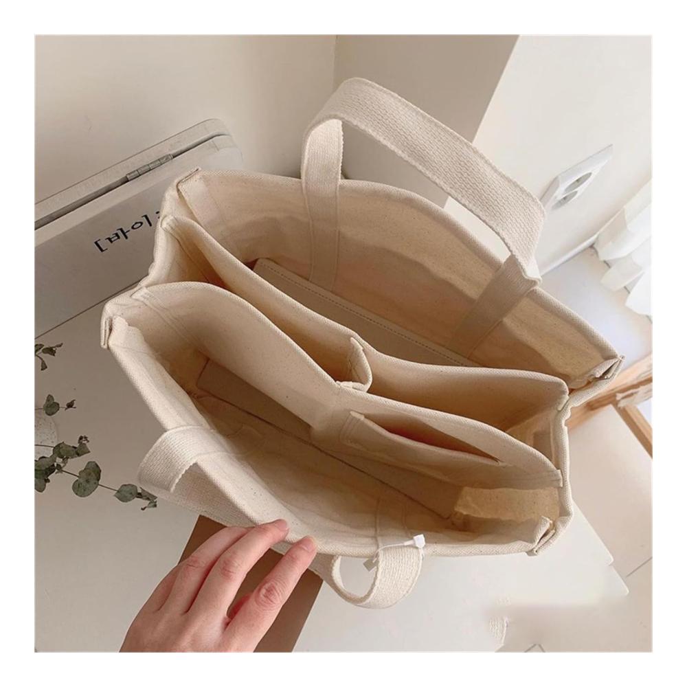 Moonelo Mobiles Dekoartikel Aufbewahrungstasche - Praktische Canvas Tasche mit Mehrfachfächern für stilvolle Organisation und einfaches Tragen - Ideal für zu Hause oder unterwegs