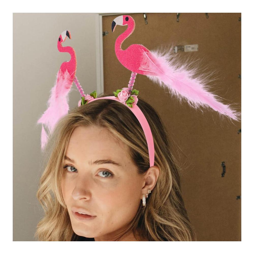 Entzückende Flamingo-Kopfbopper 2er-Pack Tropische Stirnbänder für luftige Luau-Partys! Kreativer Kopfschmuck & Haar-Accessoire für den ultimativen Hawaii-Karnevalsspaß