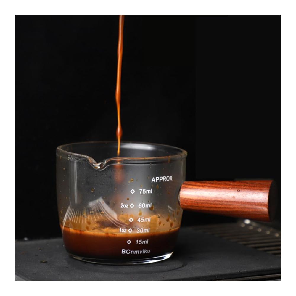 Entdecken Sie den Genuss 6er Set Elegante 75ml Schnapsgläser - Perfekt geformt für Espresso mit V-förmigem Ausguss und Griff. Ideal für Milch Kaffee und Cappuccino. Premium-Qualität von BCnmviku