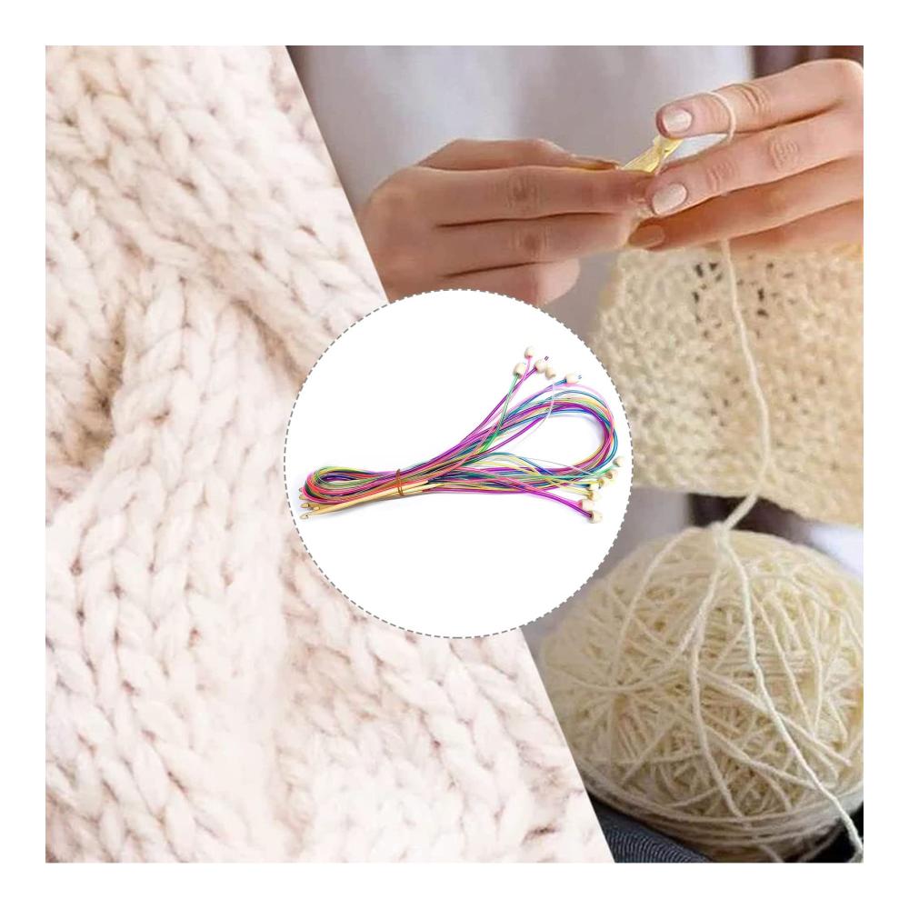 Entdecken Sie die Vielfalt 12-teiliges Häkelnadel-Set aus Bambus & Kunststoff mit Seil für Kissenbezüge Pullover Schals und mehr - Perfekt für Tunesische Häkelprojekte