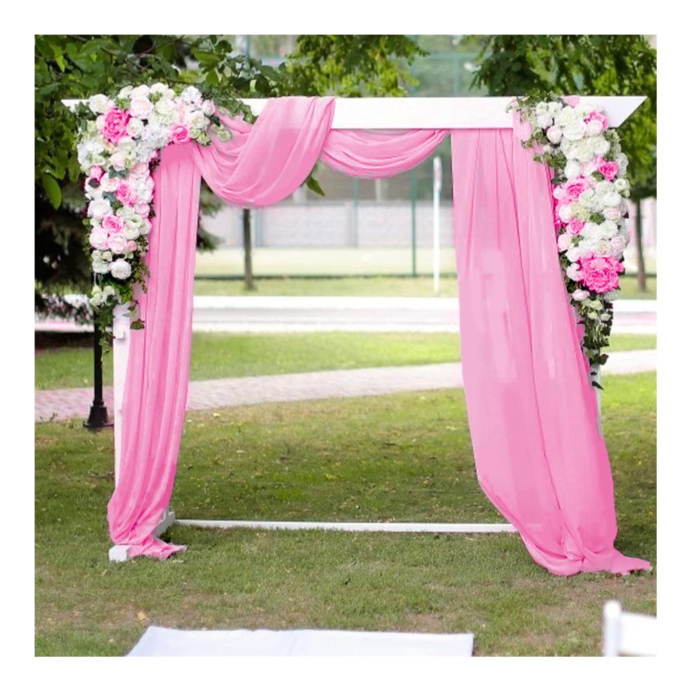 Entdecken Sie Eleganz Schiebevorhänge - Querbehang Freihanddeko für Hochzeitsbogen & Traubogen - Himmelbett Vorhänge in Weiß - Transparente Tüllstoff Meterware - Ideale Wohnzimmer Fensterdeko - 1 Stück (Rosa W70cm x H550cm