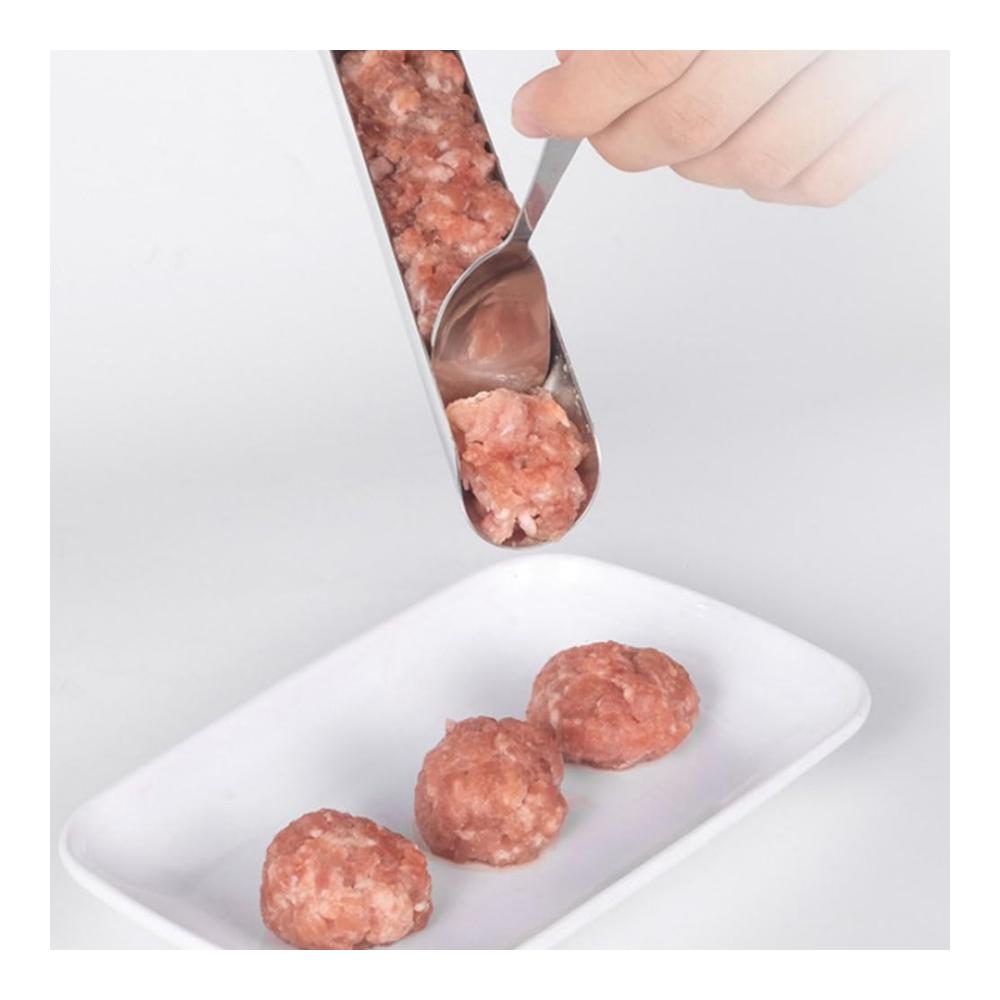 Formen Sie köstliche Fleischbällchen mit Leichtigkeit! Tragbare Gießformen aus hochwertigem 304-Edelstahl für die Küche. Handlicher manueller Fleischbällchenlöffel mit langem Griff für müheloses Formen