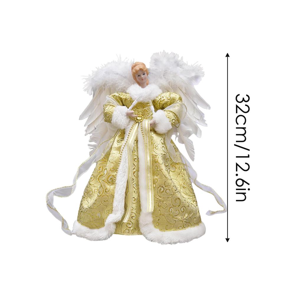 Erleuchten Sie Ihre Festtage mit der strahlenden Spitze 126-Zoll-Engelfigur mit beleuchteten Flügeln und Glöckchen. Perfekte Weihnachtsbaumspitze für Feiern und Innenräume