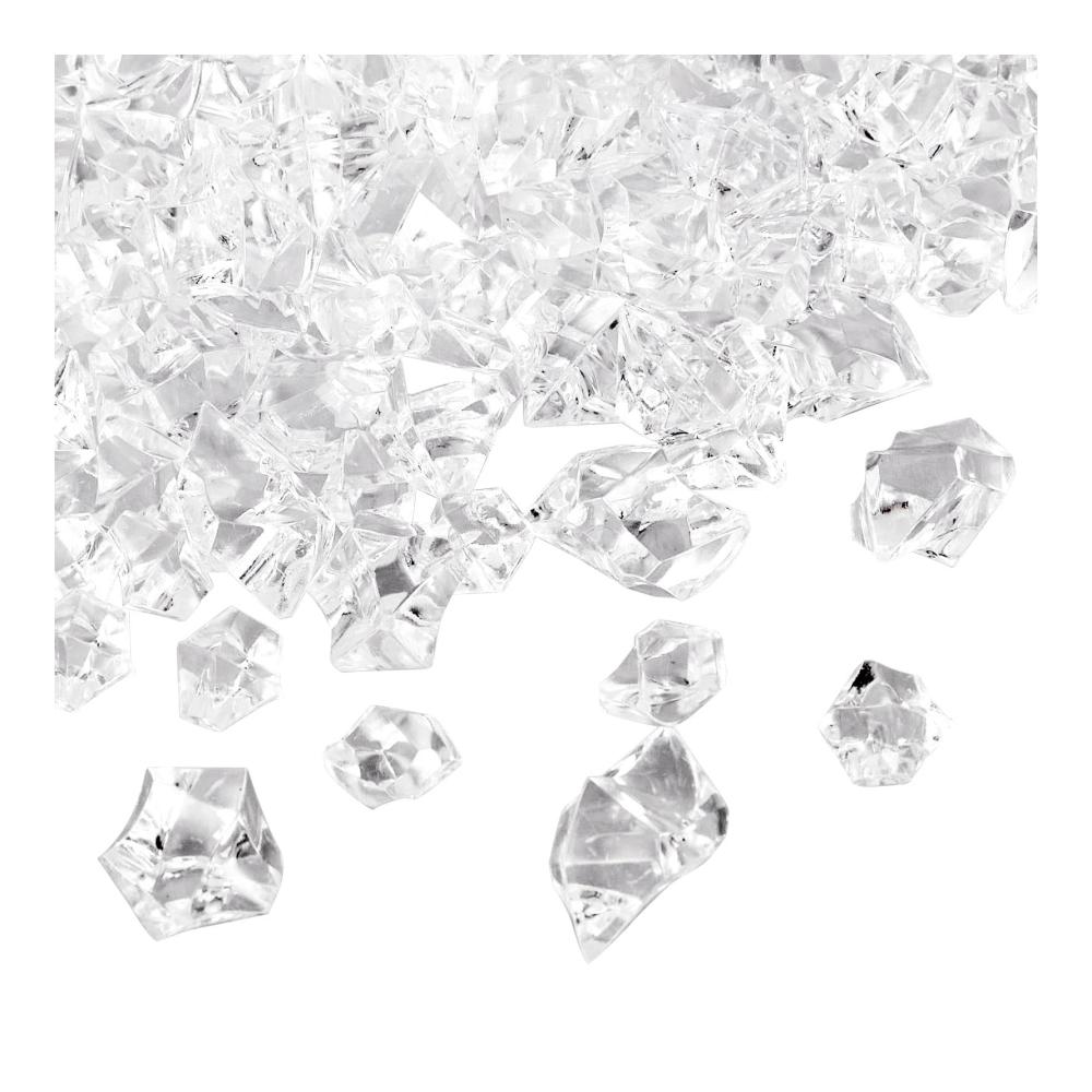 Schimmernde Eleganz 250 klare Acryl-Eiswürfel & zerkleinerte Kristallgranulate – Deko-Diamanten für stilvolle Heimdekoration Vasenfüller & mehr