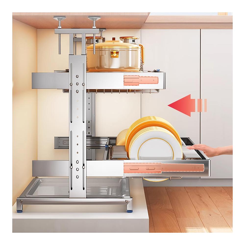 Verstellbare Schrankkörbe Ausziehbares Regal-Organizer-Rack für Küchenschrank Unter-Spüle-Aufbewahrung mit Metallschubladen Optimale Küchen- und Badezimmerorganisation
