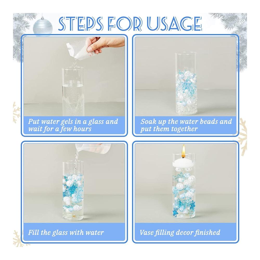 Hochwertige Granulate 6054 Stücke Transparente Wasserperlen für Festliche Tischdekorationen – Ideal für Weihnachten Hochzeiten und Partys! Schwebende Kerzen und Plastikvasenfüller inklusive