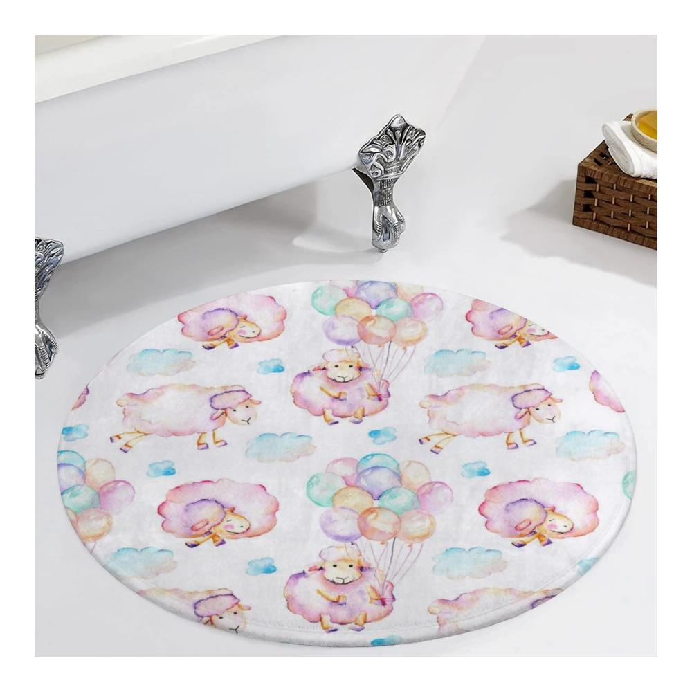Aquarell-Rosa-Schaf Weicher Teppich für Wohnzimmer & Schlafzimmer | Moderner Bodenteppich für moderne Innen-Wohnkultur | Ideal für Tepp