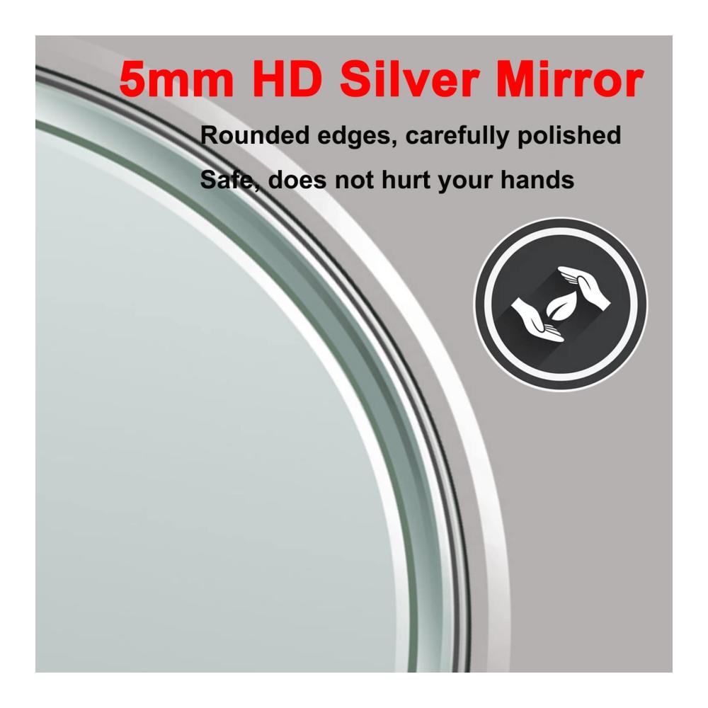 Exklusiver Wandspiegel 50x70cm – Moderner rahmenloser Bad- und Kosmetikspiegel – Stilvoll geschwungene Formgebung mit Wolkendekor – HD-Qualität 5mm Dicke – Sicherheitsglas