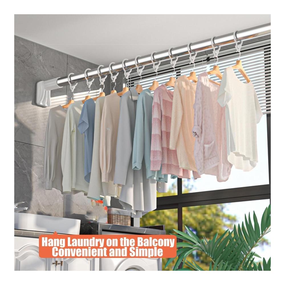 Edelstahl Teleskop Kleiderstange | Verstellbare Stange für Boxen & Kästen | Multifunktional & Bohrfrei | Wohnaccessoires & Deko | Ø 25mm 50-80cm
