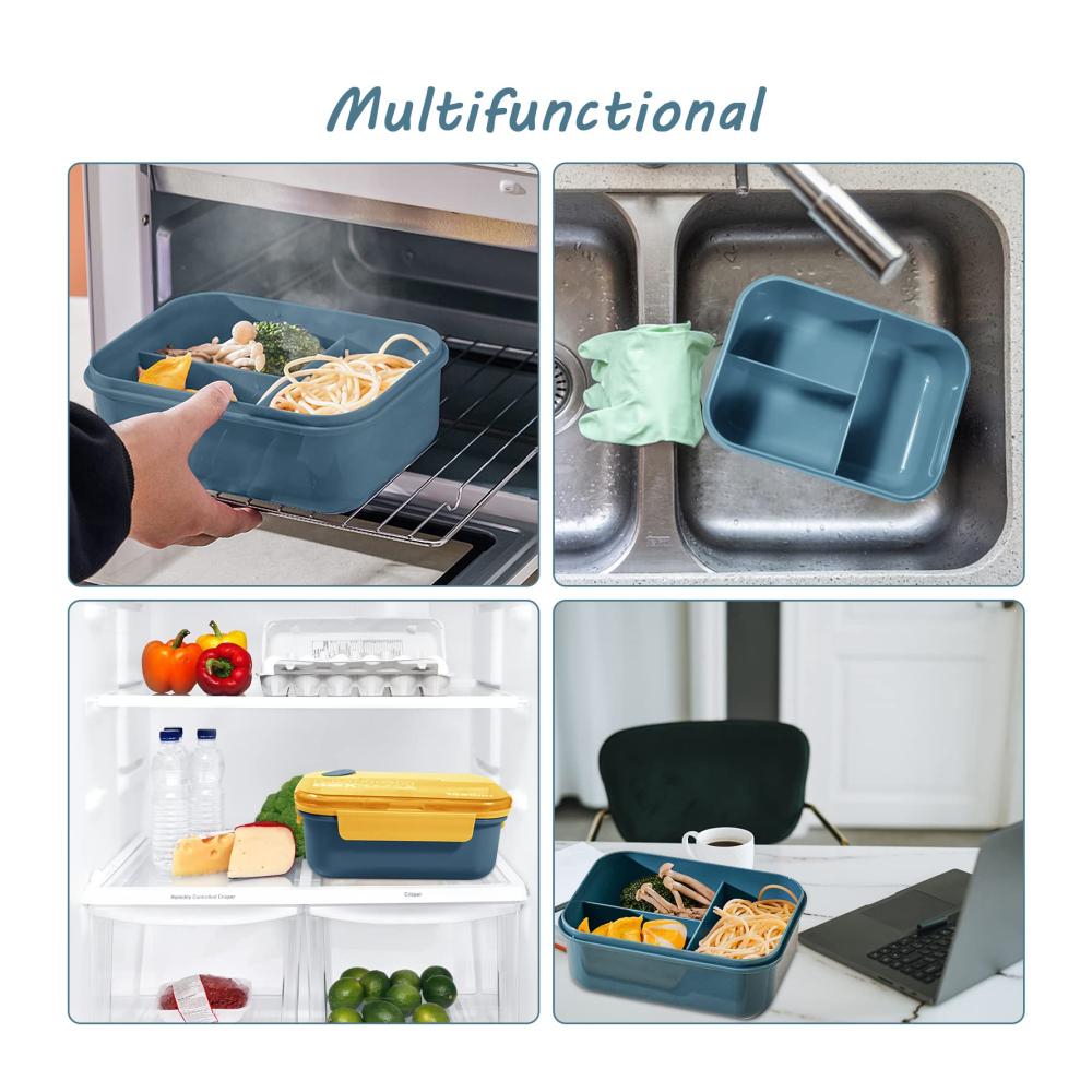Entdecken Sie die Vielfalt 1250ml Bento Box für Kinder und Erwachsene – Praktische Lunchbox mit Fächern Besteck und Mikrowellen-Spülmaschinenfreundlichkeit – Perfekte Brotdose für Männer und Frauen