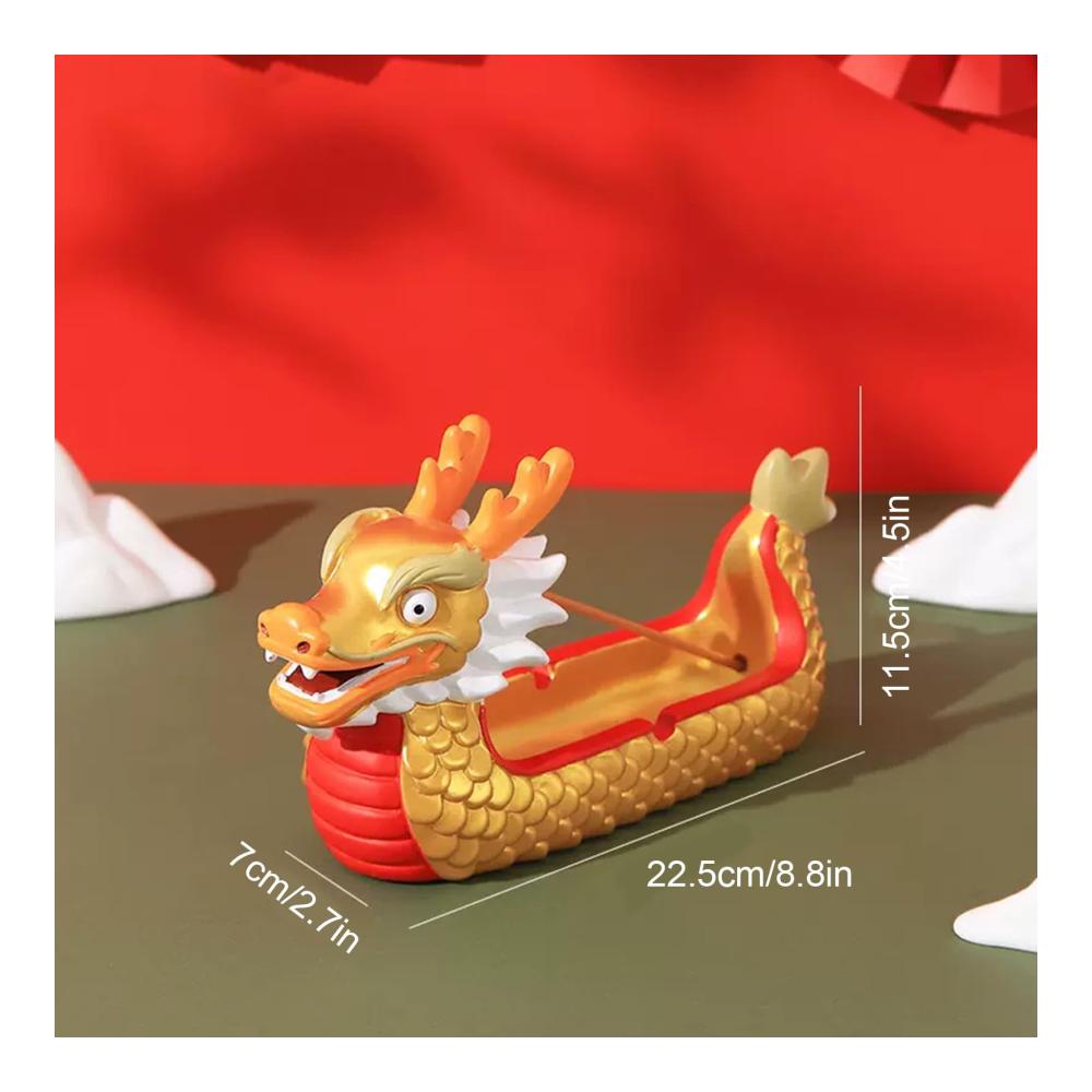 Drachenboot-Räucherstäbchenhalter - Handgefertigtes Drachenboot-Ornament als einzigartiges Räuchergefäß für eine entspannte Atmosphäre zu Hause - Perfektes Geschenk für Dekorliebhaber - Schicke Heimdekoration für Schlafzimmer Sch