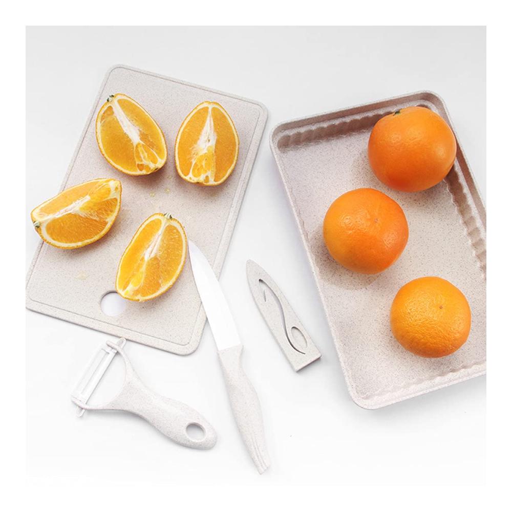 Entdecken Sie das ultimative Küchenschäler-Set 4-teilig mit hochwertigen Keramikmessern Gemüseschäler Obstmesser Schneidebrett & Obsttablett - Spülmaschinenfest! Perfekt für müheloses Schälen von Obst und Gemüse