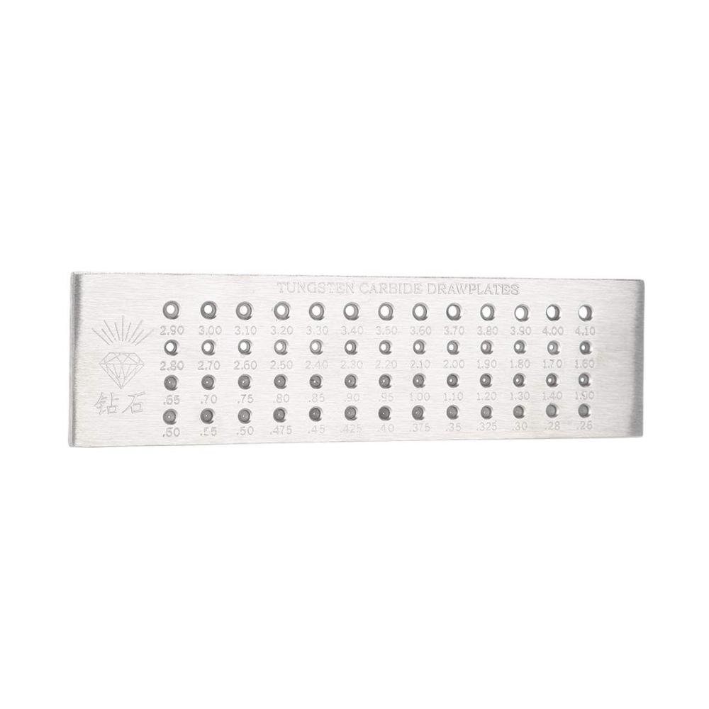 Ultimative Schmuckdraht-Herstellung Deror 8 Drahtziehplatte | 52 Löcher 026-410 mm | Wolframkarbid | Perfekt für feine Schmuckdrähte und DIY-Projekte