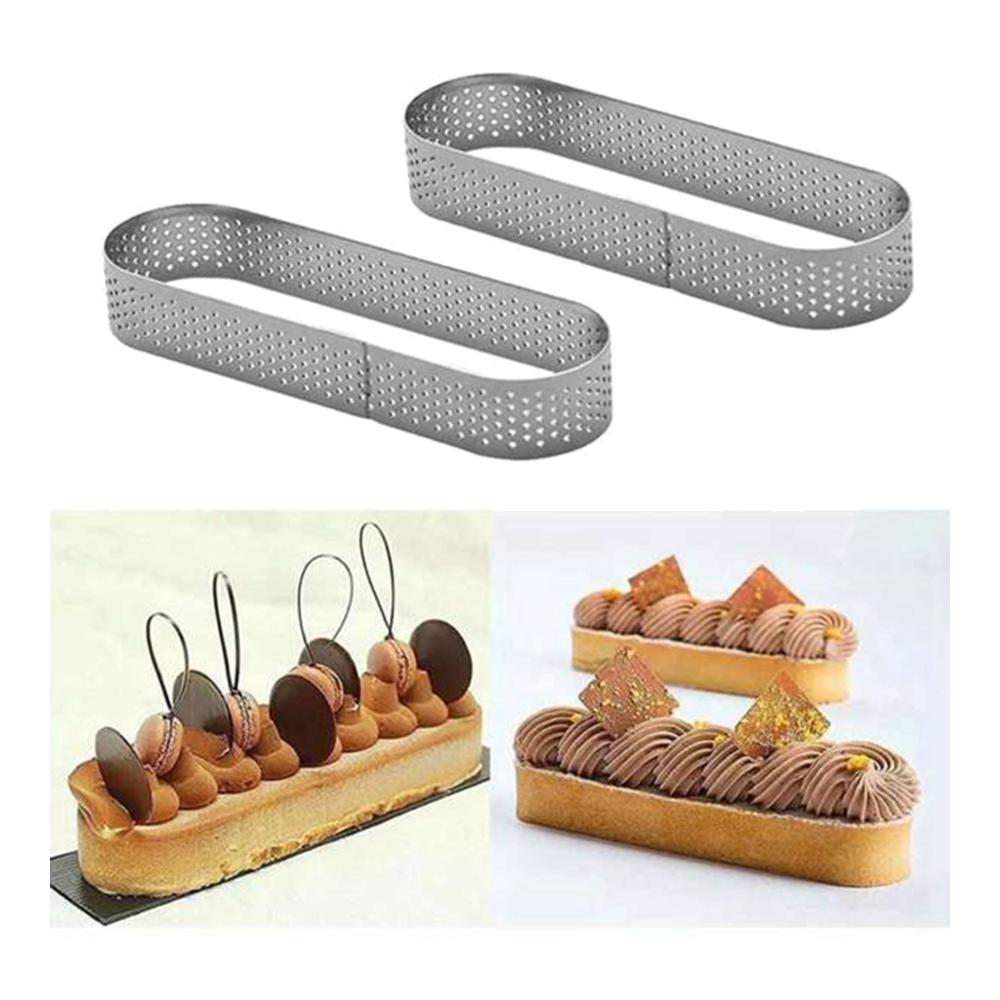 Premium Backgenuss 30er Set ovale Torten- und Gebäckringe aus rostfreiem Edelstahl - Perforierte Backringe für perfekte Kreationen ideales Zubehör für exquisites Backen und beeindruckende Törtchenformen