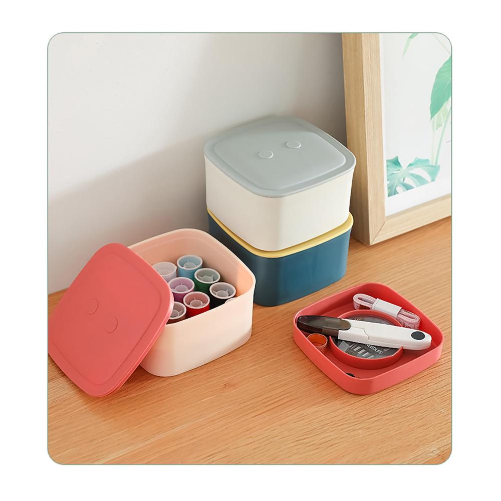 Magnetisches Nähset Großer Nähkasten mit Multifunktions-Nähkoffer Spulen-Organizer & Schere para Guardar. Praktisches Nähset für Erwachsene in Grau