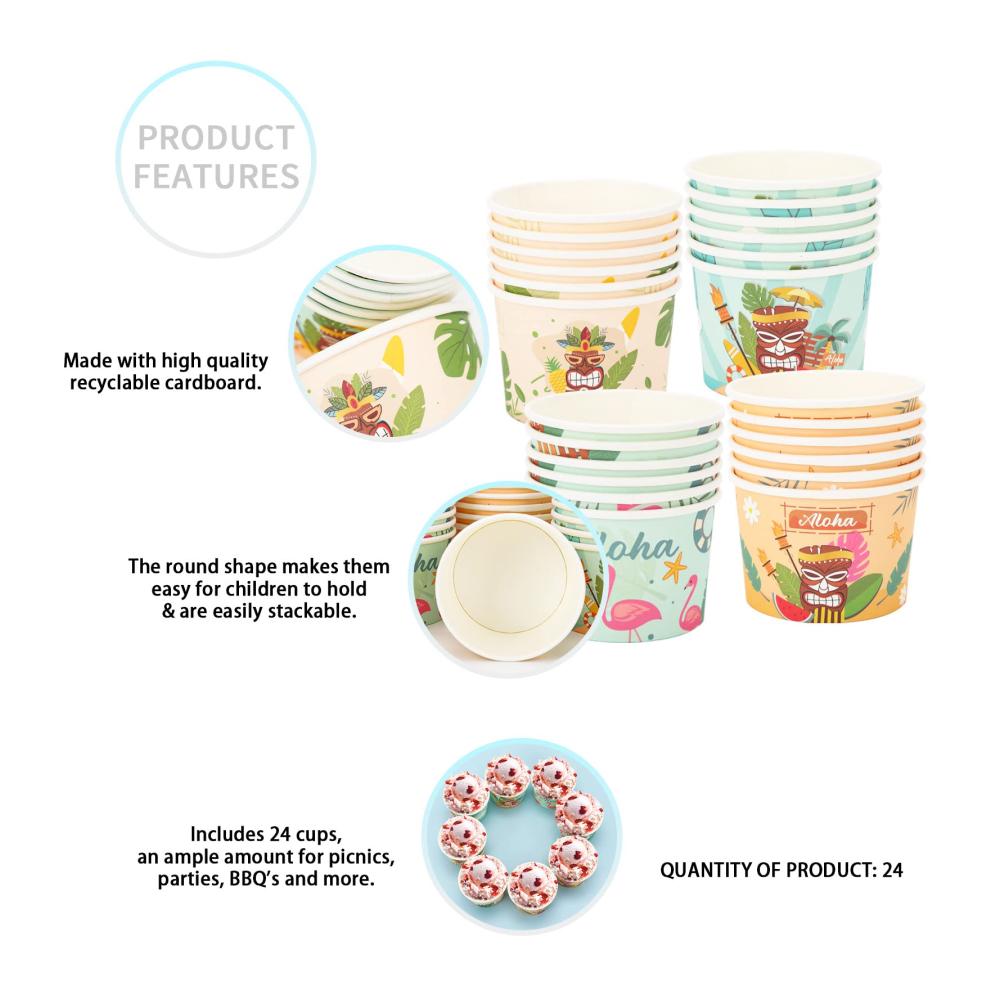 Entzückende GLAITC Eisschalen Pappe 24 Stück | Leckere Dessertschalen für Eiscreme & Gefrorenen Joghurt | Perfekt für Getränke & Suppe | Nachhaltige Dessert-Schüsseln aus Papier