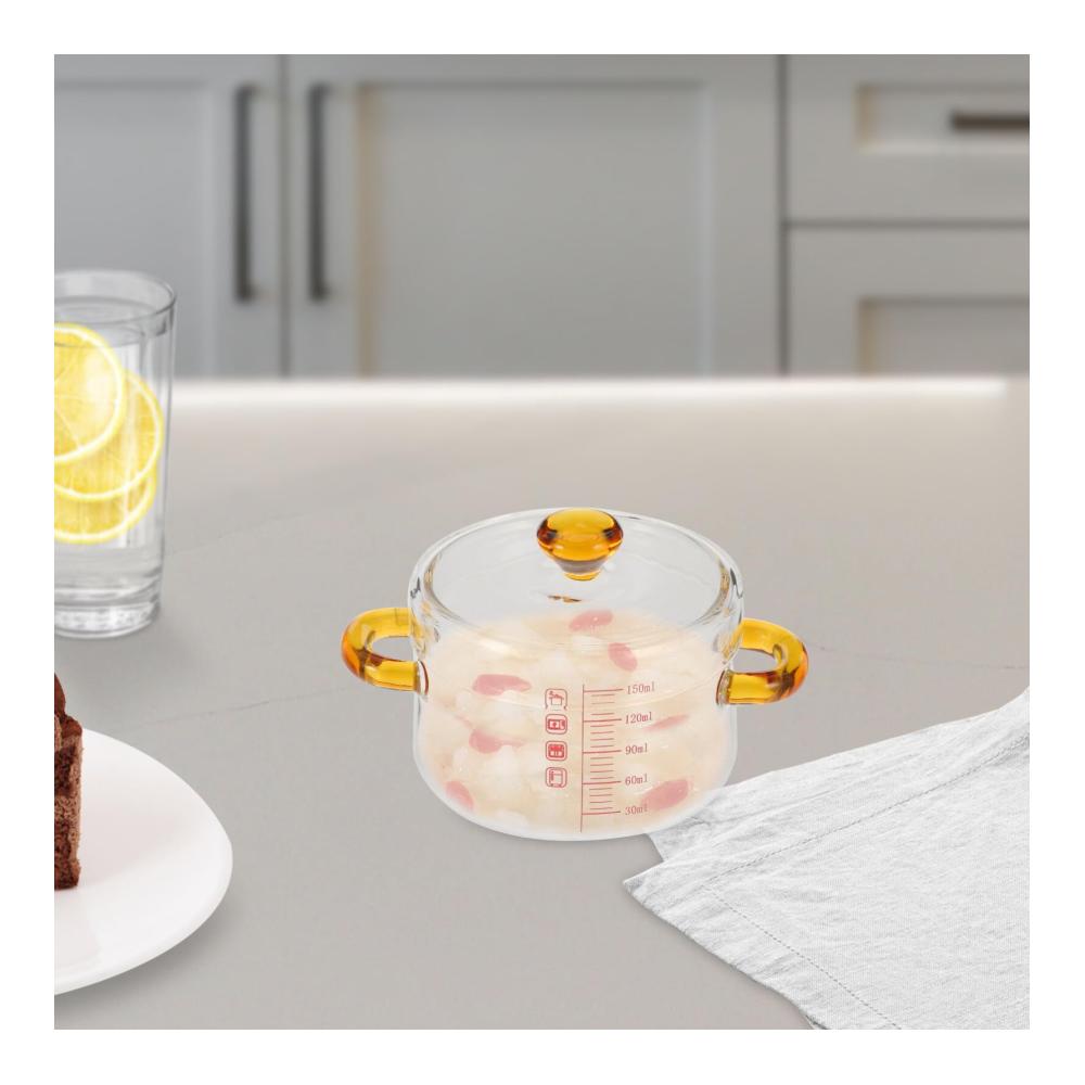 Entdecken Sie die Vielfalt des Kochens mit unseren hochwertigen Kochtöpfen - Gläserner Kochtopf für Herd mit 150 ml Fassungsvermögen! Hitzebeständig und vielseitig einsetzbar - Ideal für Obst Salate Suppen Milch und Babynahrung. Perfektes Glaskochgeschirr mit Deckel für