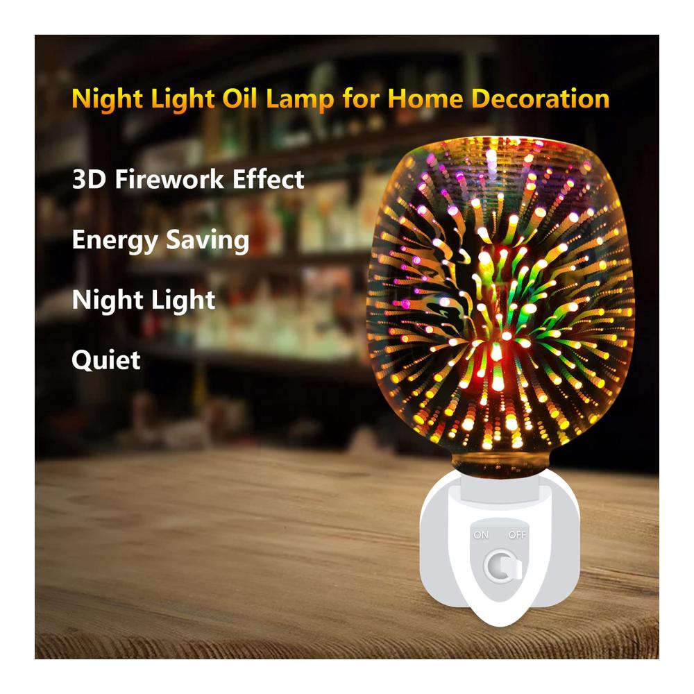 M MUNCASO 3D Öllampen Wachs-Wärmer | Elektrischer Duftlampen-Brenner für Zuhause | Aroma Lampe Nachtlicht | Wohnzimmer Dekoration | Romantische Beleuchtung | Inkl. 2 Ers