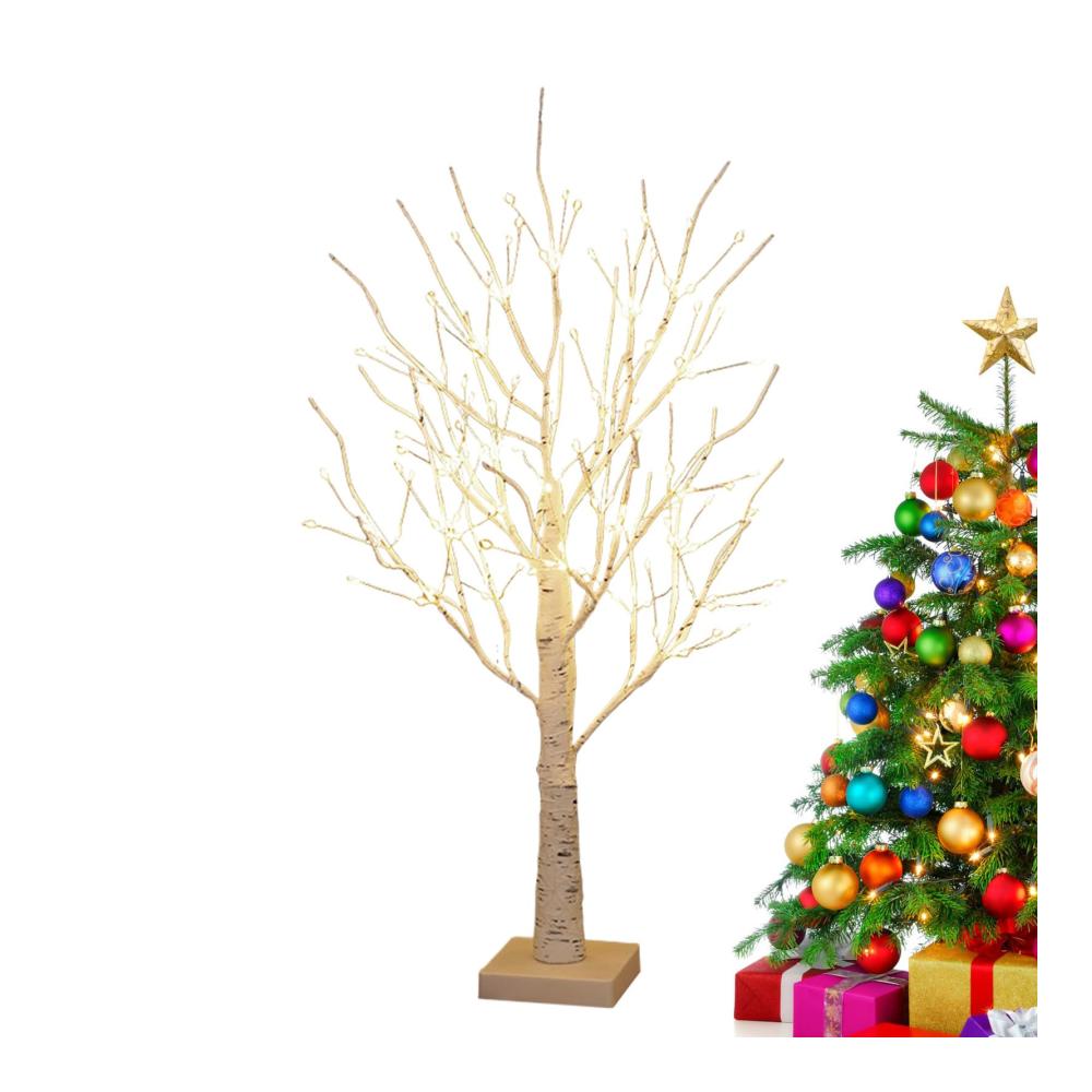 Entzückender LED-Birkenbaum Warm beleuchteter Feenbaum mit USB. Tragbares DIY Kunstwerk für Desktops & Regale. Perfekte Weihnachtsdekoration