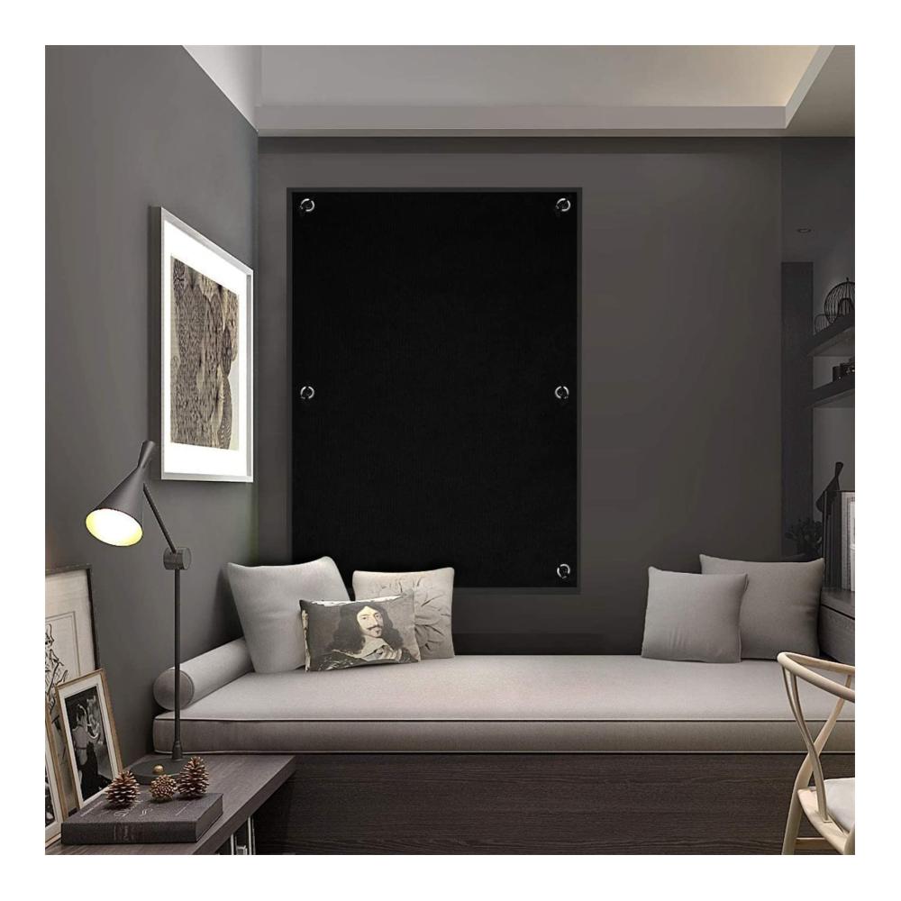 Verdunkelungsrollo für Dachfenster - Seitenzug- & Springrollo ohne Bohren - Thermorollo mit Saugnäpfen - Schwarz 48x94 cm