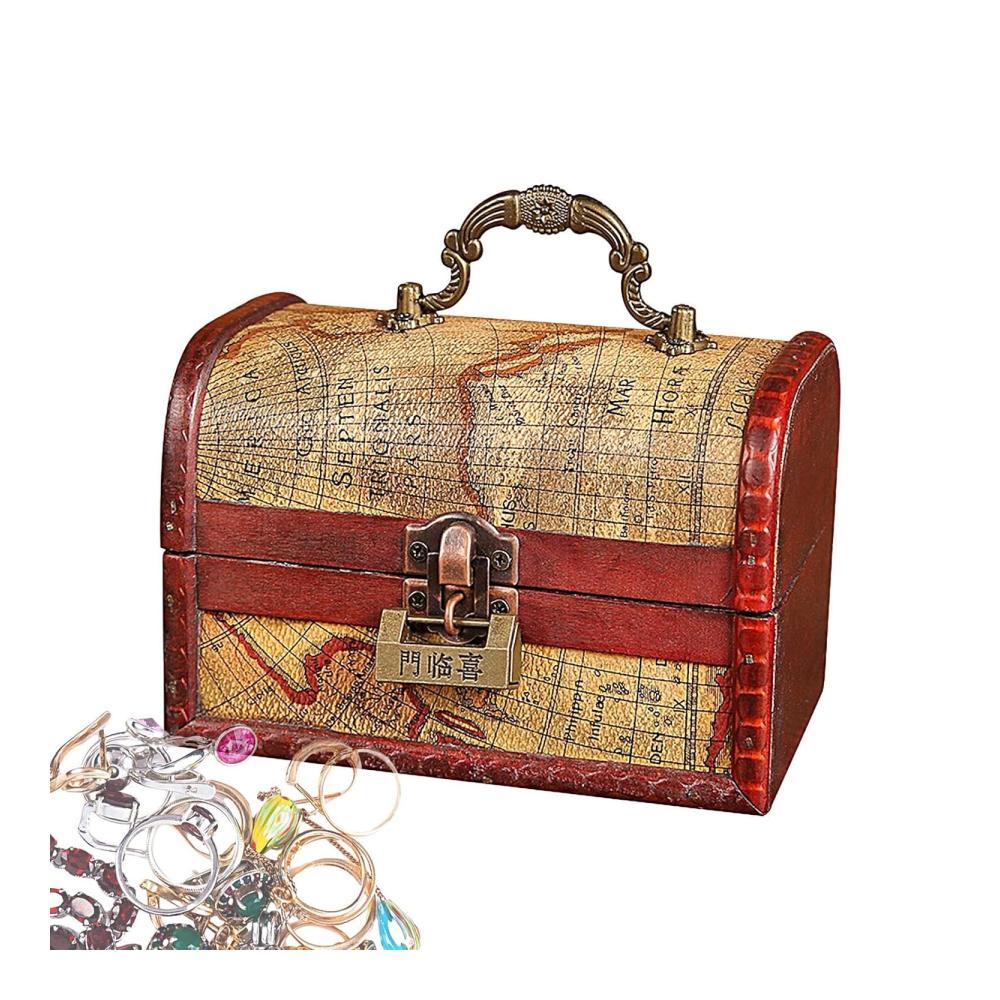 Entdecken Sie den Charme von Boxen & Kästen mit unserer exquisiten Schatzkiste aus Holz – Kleine Truhenkiste im Vintage-Stil mit Schloss und Griff. Perfekt für Schmuck Andenken Münzsammlungen und stilvolle Wohndekoration. Hochwertige Holztruhe für zeitlose Eleganz