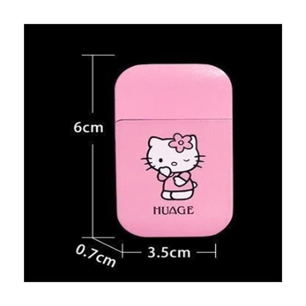 Exklusives Feuerzeug-Set Stilvolles Kerzenzubehör mit rosa Glitzer Hello Kitty Design nachfüllbar winddicht – Perfektes Geschenk in edler Box! (Farbe 1