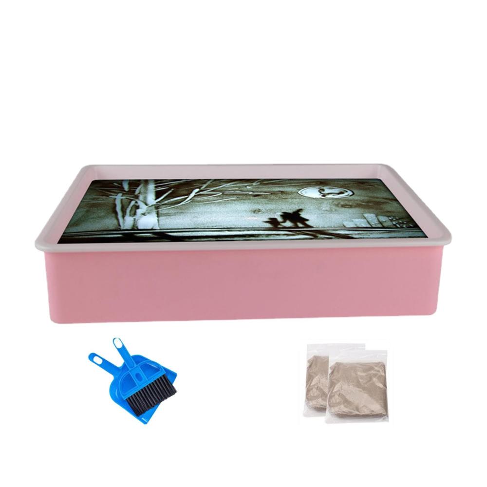 Kreatives Malmesser Set - Sandmaltisch mit LED-Beleuchtung für Kinder Sandkunst-Zeichnungslichtkasten DIY-Sandmaler Tisch-Leuchtkasten & mehr