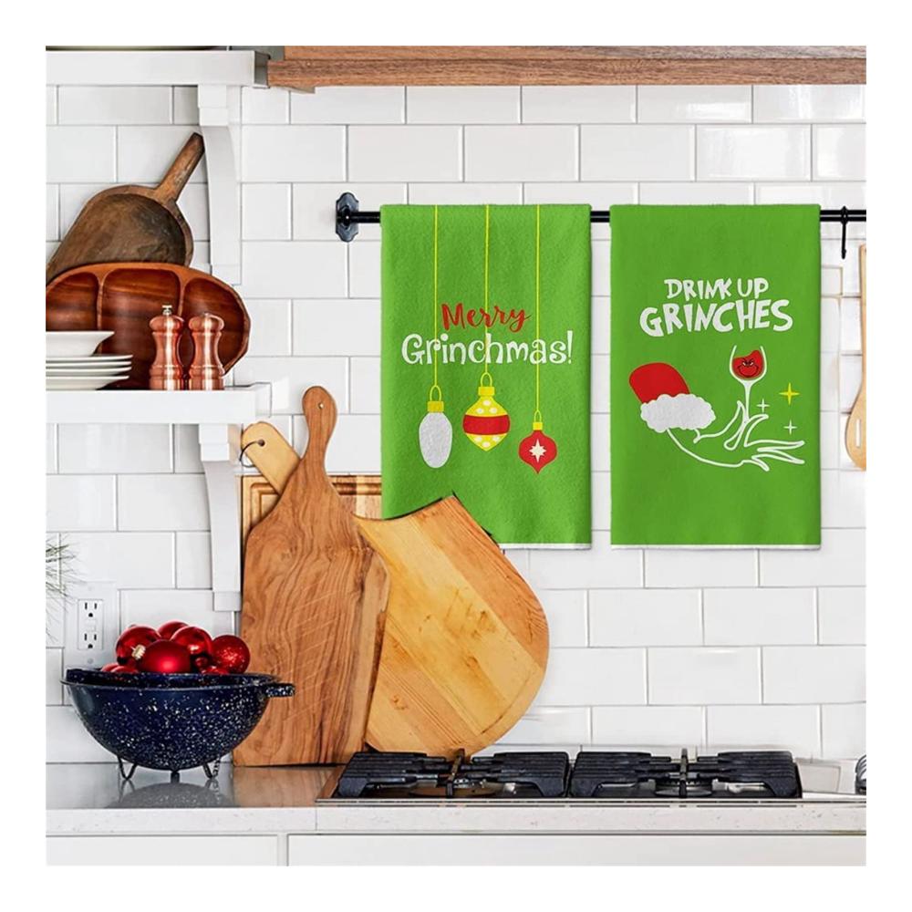 6er-Pack Weihnachts-Geschirrtücher 19.6x9.8 Premium Handtücher für Küche Kochen & Reinigung - Saugfähige wiederverwendbare Designs - Ideales Geschenk für Kochliebhaber & Festtagsdekoration