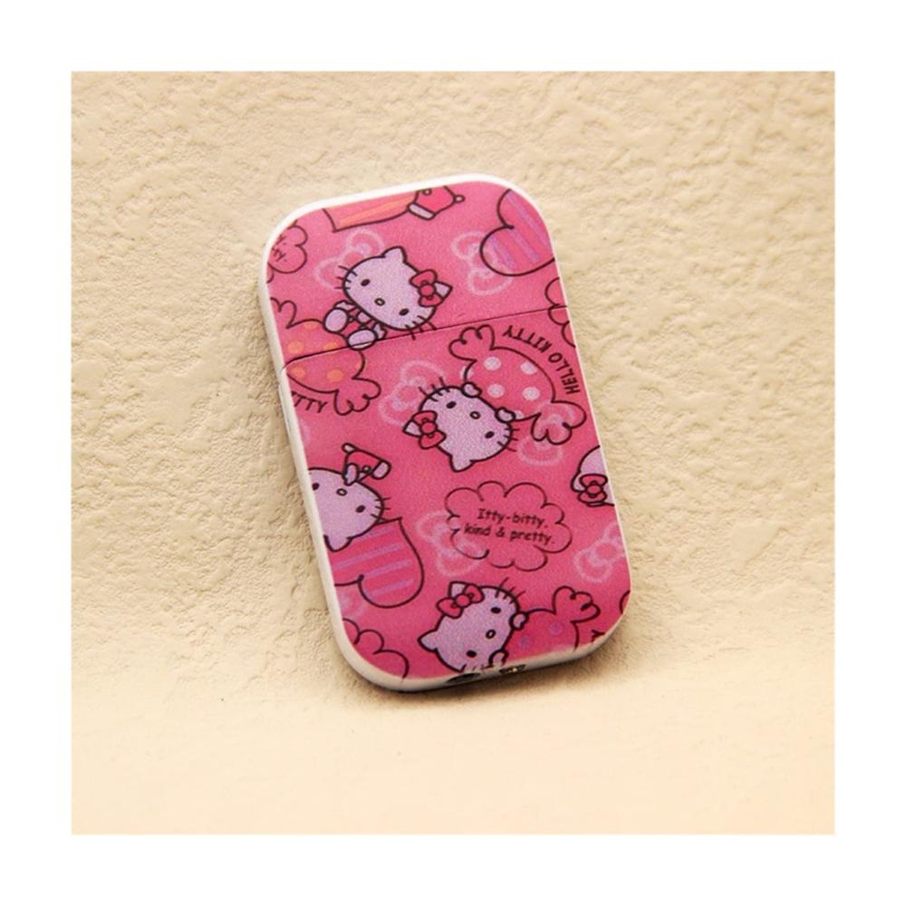 Exklusives Feuerzeug-Set Stilvolles Kerzenzubehör mit rosa Glitzer Hello Kitty Design nachfüllbar winddicht – Perfektes Geschenk in edler Box! (Farbe 1