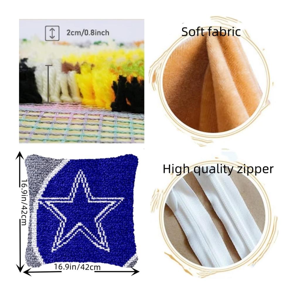 DIY Knüpfkissen-Set Bunte Chihuahua Tier-Klinkenhaken für Erwachsene | Vorgedrucktes Muster | Bastelset 17x17in | Perfekt zum Entspannen und Kreativsein
