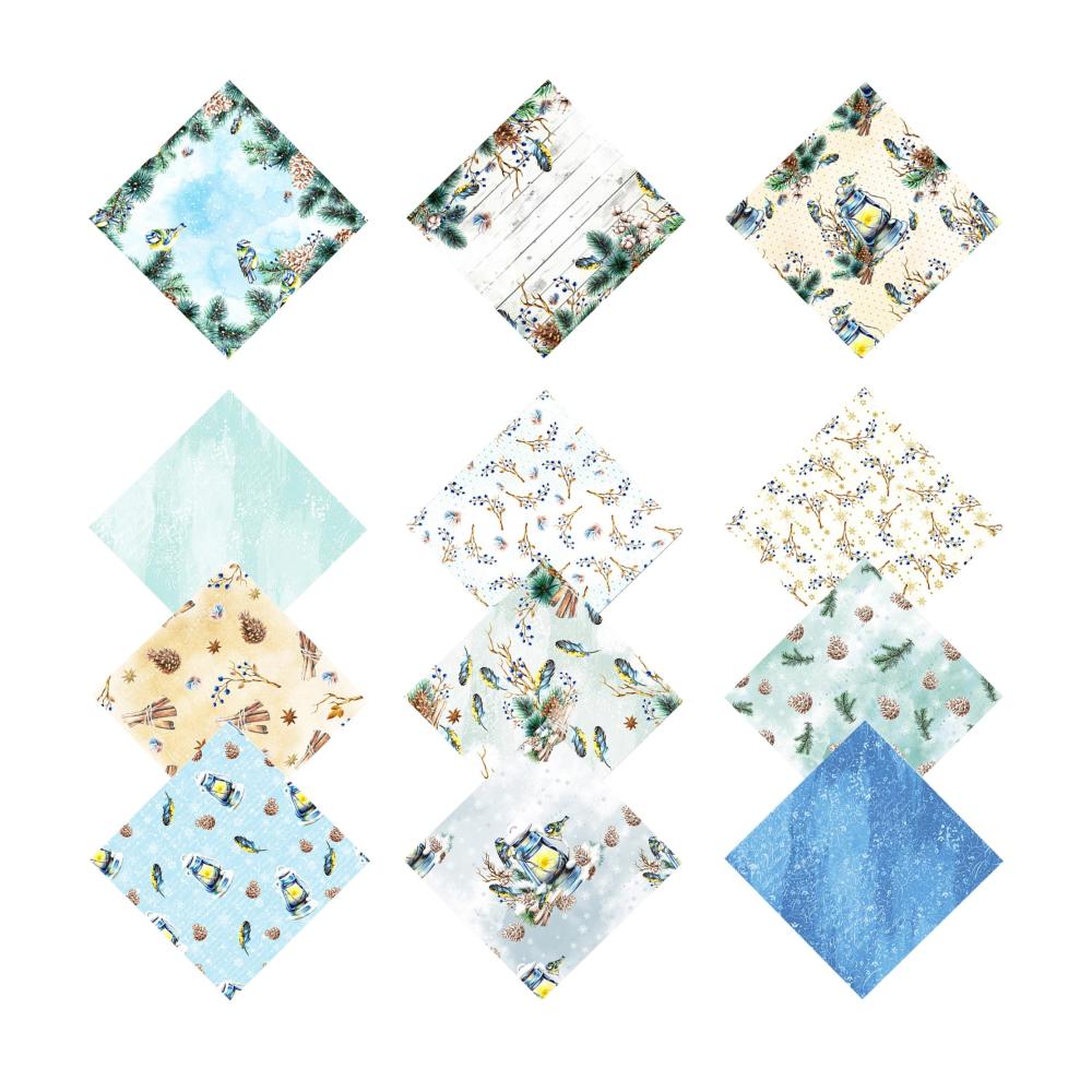 Weihnachtliches Dekorpapier-Set ZAKHSE 48 Blätter Motivpapier 152x152cm - Einseitig bedruckt - Bastelpapier für Scrapbooking Kartenherstellung und mehr - Mit Kiefernzapfen-Mustern und Designpapieren - Ideal für festliche Bastelproj