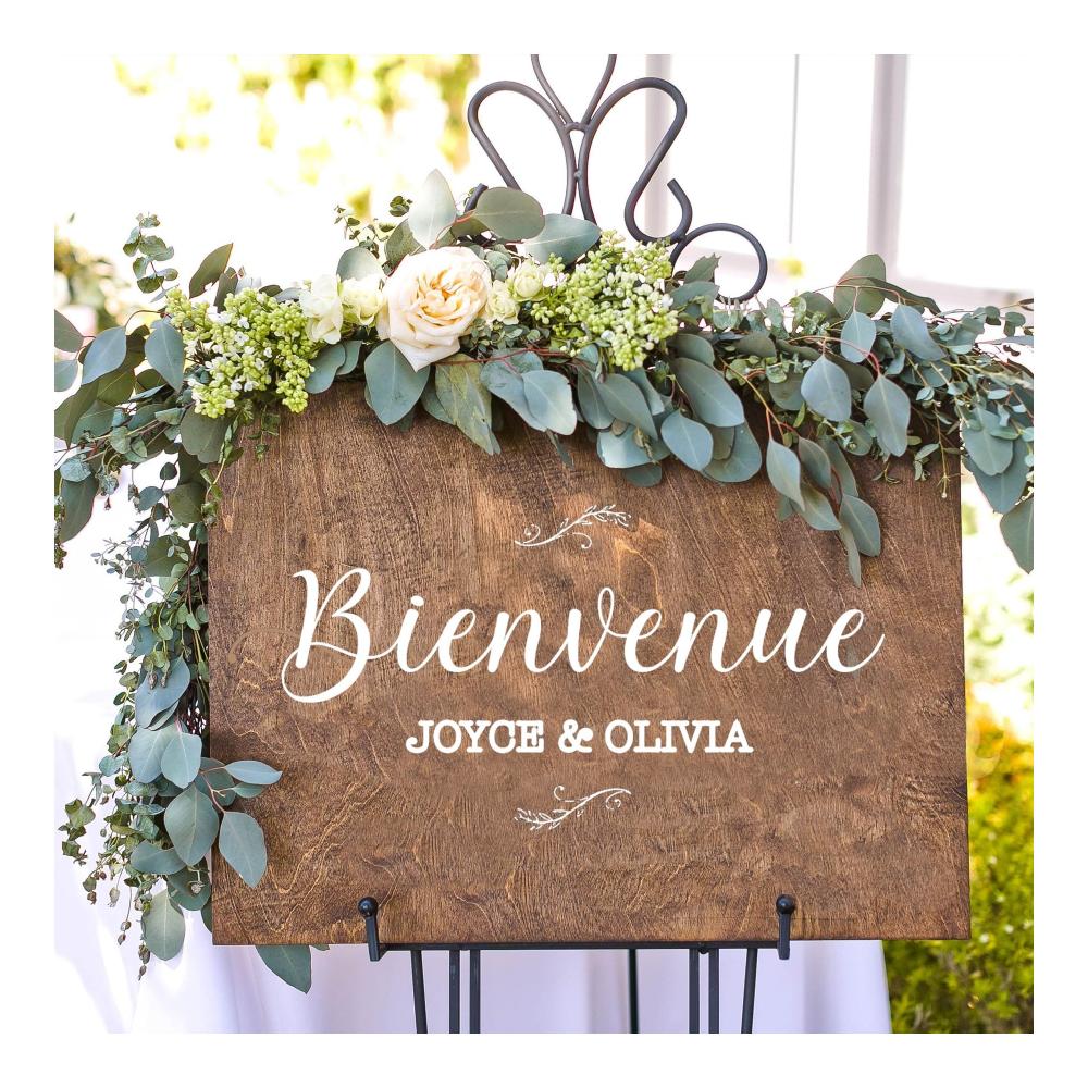 Individuelle Hochzeitsdeko Personalisierte Spiegel-Aufkleber für DIY-Hochzeitsparty-Schilder - Mit Namen und Datum - Hochwertiges Vinyl für eine einzigartige Empfangsdekoration