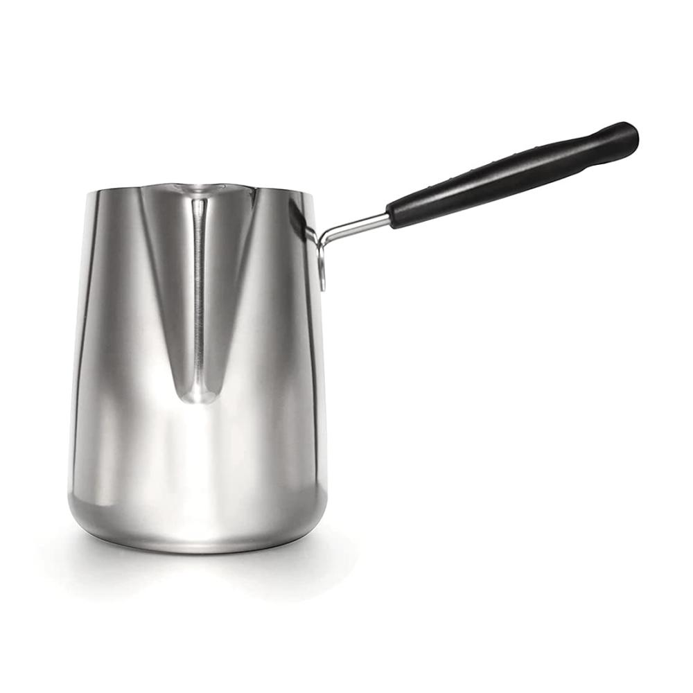 Edelstahl Kaffeekanne 1000ml - Wärmekanne mit Pfanne für türkischen Kaffee & Schokolade perfekt für Milch & Schmelzen stilv